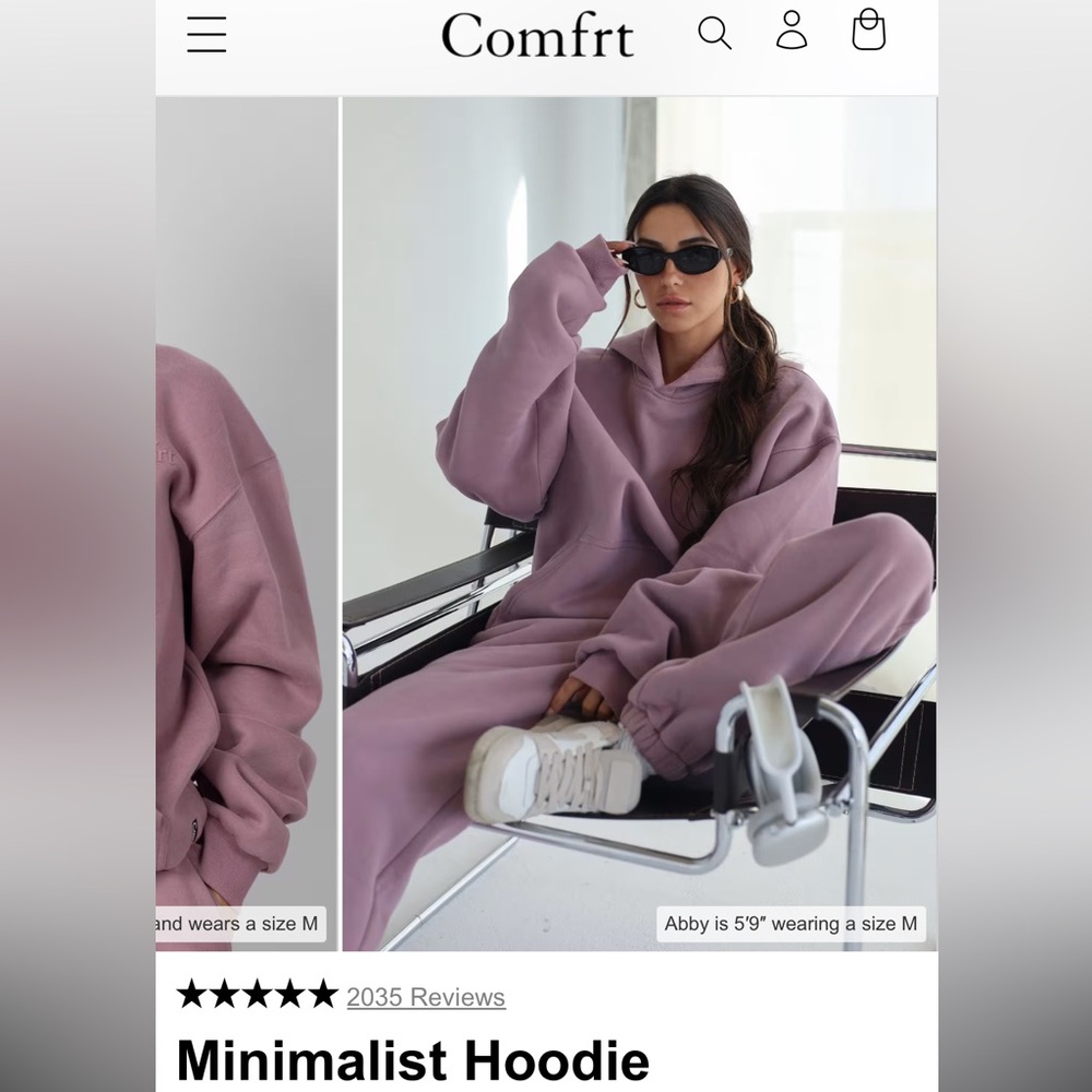 Comfrt Women's Minimalist Purple matching HOODIE AND SWEATPANTS